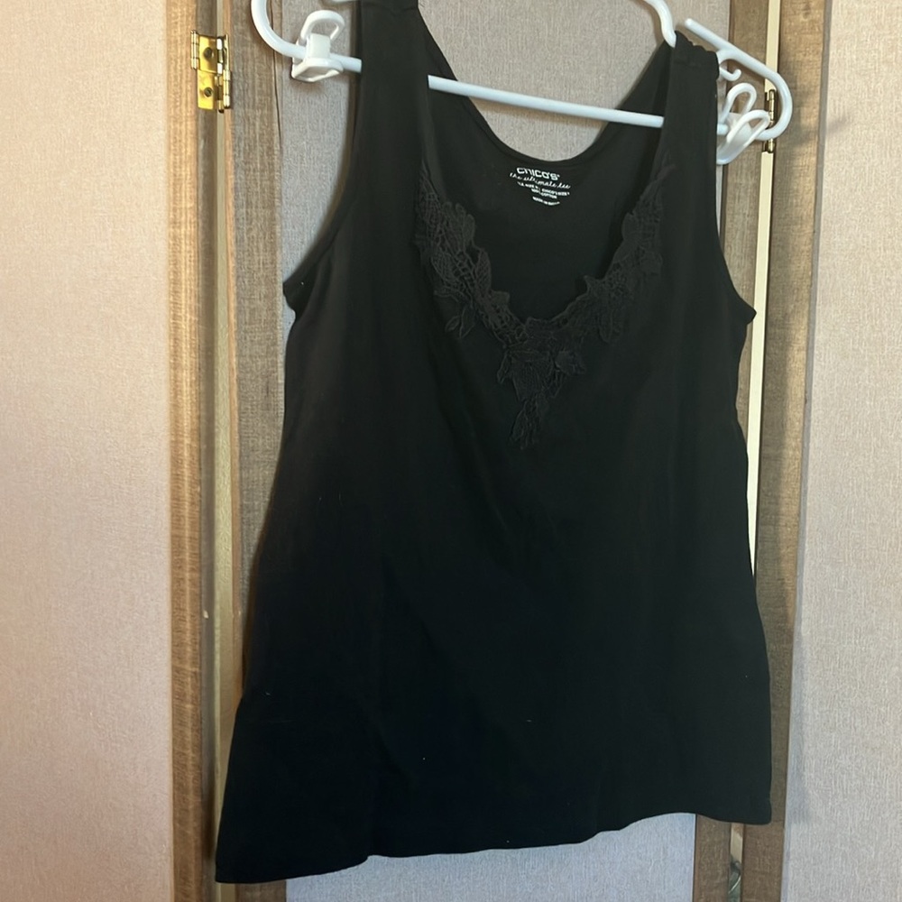 FINAL MARKDOWN Chico's Classic Black Cotton Tee 1 medium
